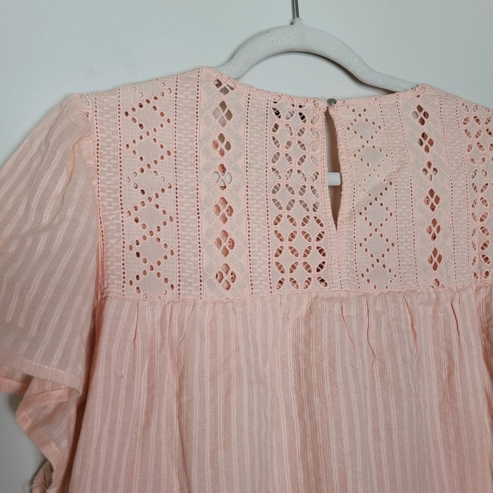 Ella Moss Pink Blouse Top Plus Size XXL Lace Cottagecore Flounce Romantic Girly - Picture 10 of 12